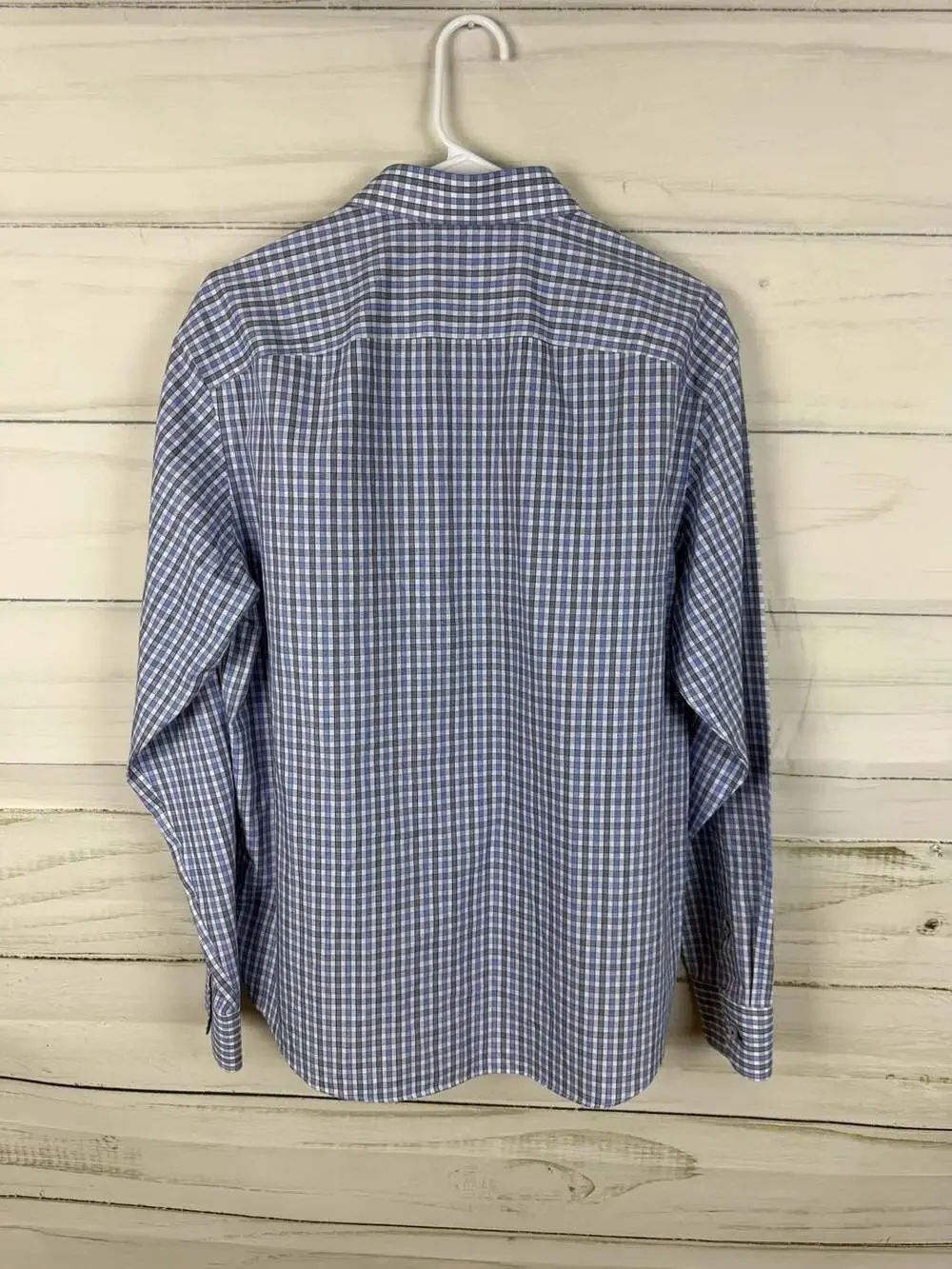 UNTUCKit Wrinkle Free Button Down Shirt Blue Plaid Large